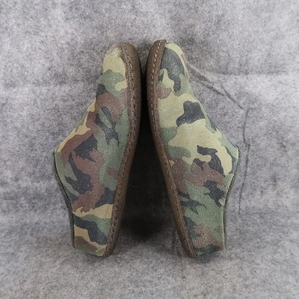 Sorel Shoes Kids 5 Slippers Casual Leather Camo Lanner Ridge Comfort Green Brown